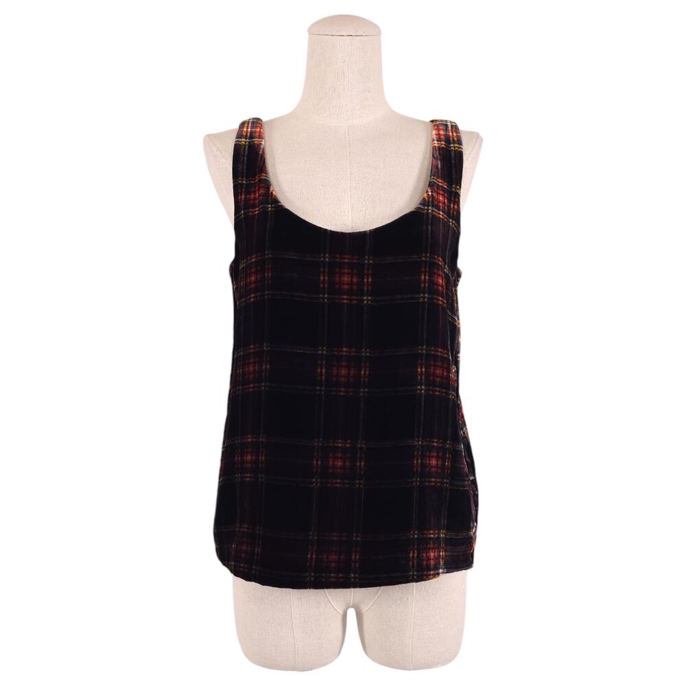 NWT J. Crew Stewart Tartan Plaid Velvet Tank Top Sz 2